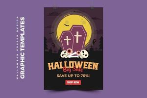 plantilla de diseño gráfico con temática de halloween fácil de personalizar diseño simple y elegante vector