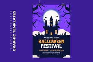 plantilla de diseño gráfico con temática de halloween fácil de personalizar diseño simple y elegante vector