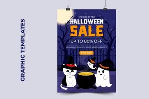 plantilla de diseño gráfico con temática de halloween fácil de personalizar diseño simple y elegante vector