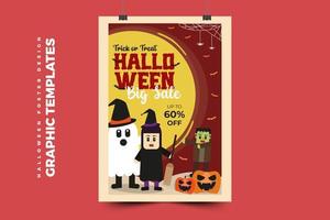 plantilla de diseño gráfico con temática de halloween fácil de personalizar diseño simple y elegante vector