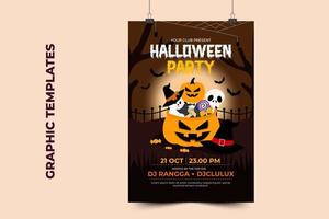 plantilla de diseño gráfico con temática de halloween fácil de personalizar diseño simple y elegante vector