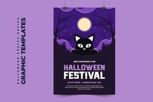 plantilla de diseño gráfico con temática de halloween fácil de personalizar diseño simple y elegante vector