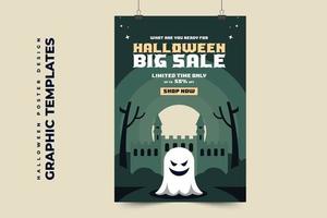 plantilla de diseño gráfico con temática de halloween fácil de personalizar diseño simple y elegante vector