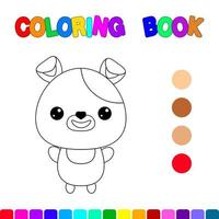 libro para colorear con un perro. página para colorear para niños. juegos educativos para niños en edad preescolar. hoja de cálculo vector