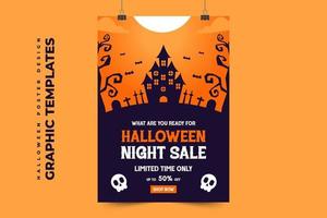 Halloween themed graphic design template easy to customize simple and elegant design vector