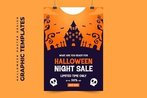 plantilla de diseño gráfico con temática de halloween fácil de personalizar diseño simple y elegante vector