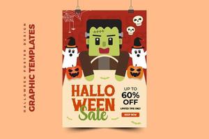 plantilla de diseño gráfico con temática de halloween fácil de personalizar diseño simple y elegante vector