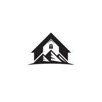 House and Mountain logo or icon design vector