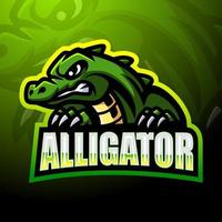 Alligator mascot esport logo design vector