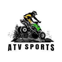 vector de icono de logotipo de diseño de ilustración deportiva atv