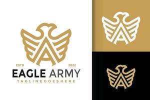 A Letter Eagle Wing Logo Design, brand identity logos vector, modern logo, Logo Designs Vector Illustration Template