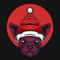 Christmas Dog with Hat Vector Illustration