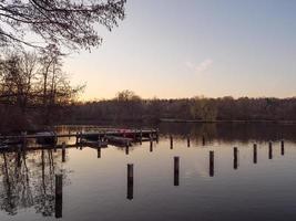 sundown at a german lake photo