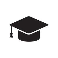 graduation hat icon vector, flat shape isolated vector