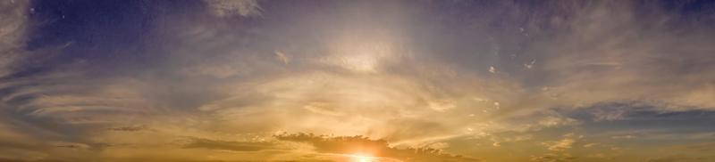 Panoramic view of the cloudy sky at sunset photo