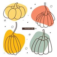 conjunto de calabazas de contorno. estado de ánimo de otoño. vector de halloween