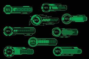 futuristic progress bar graphic set vector