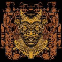 Steam Punk demon head graphic vector