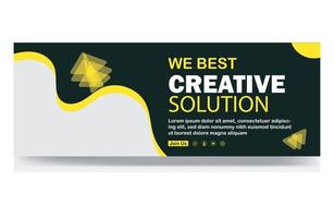 las mejores soluciones creativas cubren la plantilla de banner web vector