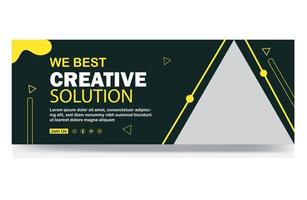 We best creative solution social media cover banner template vector