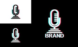 diseño de logotipo de podcast único memorable vector