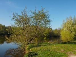 hiking at a lake in westphalia photo