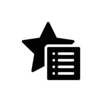 Favorite list icon in black solid style vector