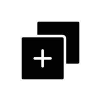 Add new tab icon in black solid style vector