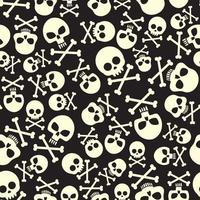 Scary Halloween skull pattern for fabric, wrapping paper. vector