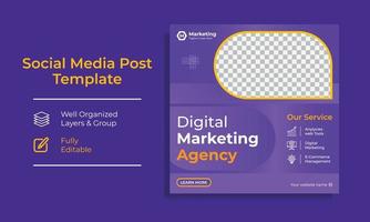 Corporate Digital marketing webinar social media post template vector