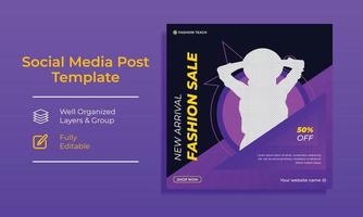 Colorful Fashion Sale Social media Post Design Template, Its promotion your product perfectly vector