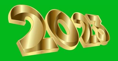 2023 Golden numbers. design vector with green colors.