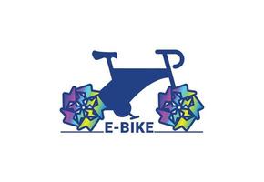 E bike logo and icon design template vector