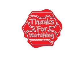 Thanks for watching  typography logo and sticker design vector