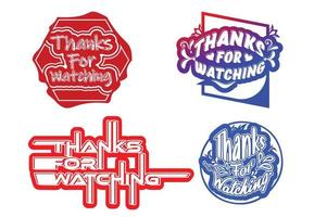 Thanks for watching  typography logo and sticker design vector