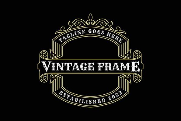 Vintage Retro Ornament Blank Border Frame Royal Badge Emblem Stamp Label Logo Design Vector