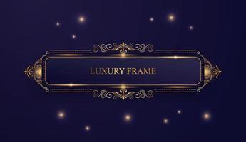 elegant blue gradient rectangle vintage frame design vector