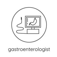 icono de línea gastroenterología, gastroscopia. vector