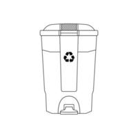 Recycle Bin Outline Icon Illustration on White Background vector