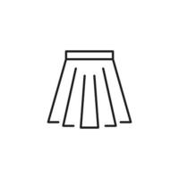 eps10 vector negro falda corta icono de línea abstracta aislado sobre fondo blanco. símbolo de contorno de minifalda en un estilo moderno y plano simple para el diseño de su sitio web, logotipo y aplicación móvil
