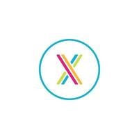 data letter X media logo IT digital vector