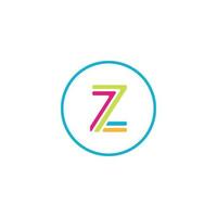 data letter Z media logo IT digital vector