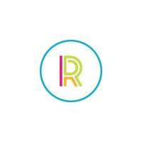 data letter R media logo IT digital vector
