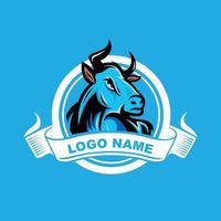 Bull animal vector logo design concept for business company