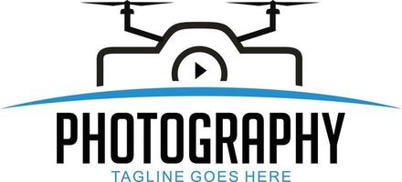 concepto de diseño de logotipo de fotografía de drones vector