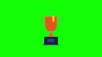 Animación de bucle de icono de trofeo de recompensa de competencia con canal alfa, fondo transparente, prores 444 video