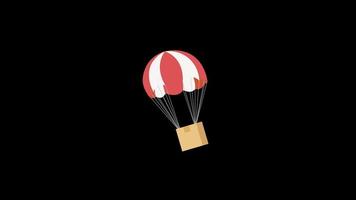 hot Air Balloon Holiday Adventure icon loop animation with alpha channel, transparent background, ProRes 444 video