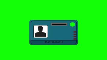 id Card with person avatar icon loop animation with alpha channel, transparent background, ProRes 444 video