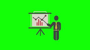 Presentation Businessman icon loop animation with alpha channel, transparent background, ProRes 444 video