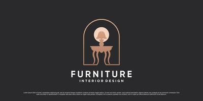 inspiración de diseño de logotipo de muebles para propiedad comercial con vector premium de concepto creativo